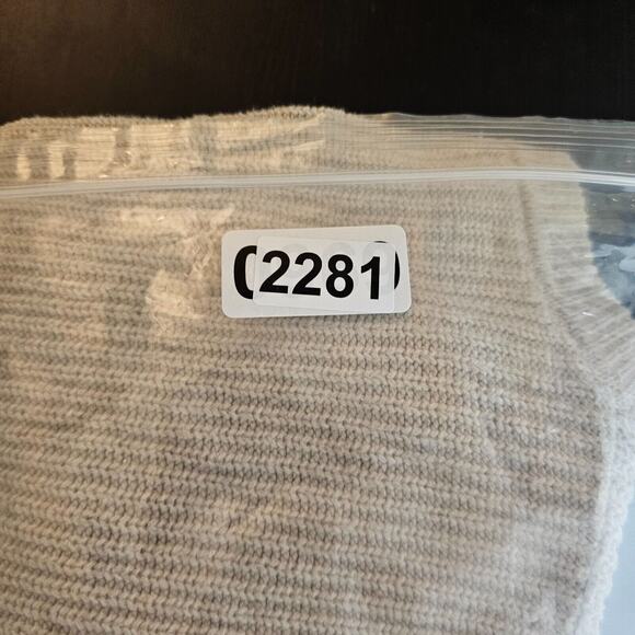 Madewell Sweater Womens XS Beige Thompson Pocket Pullover Ribbed Style AA782 - Picture 10 of 10